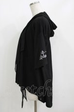 画像2: SEX POT ReVeNGe / クロス刺繍フードカーディガン  ブラック H-26-05-19-027-SP-TO-KB-ZH (2)