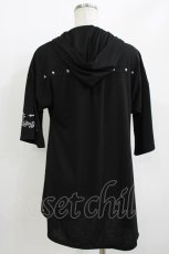 画像3: SEX POT ReVeNGe / クロス刺繍フードカーディガン  ブラック H-26-05-19-027-SP-TO-KB-ZH (3)