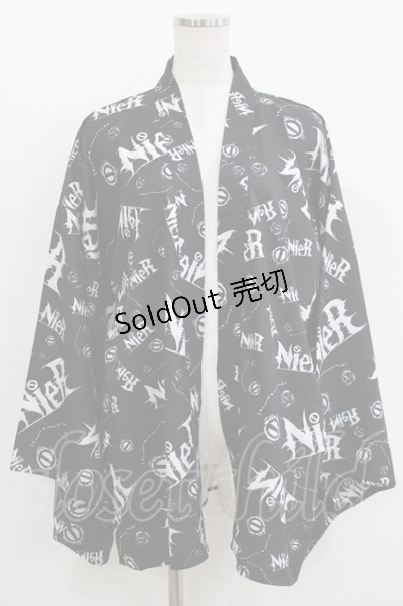 画像1: NieR Clothing / プリント着物袖羽織 F 黒 H-26-05-19-028-PU-TO-KB-ZH (1)