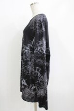 画像2: NieR Clothing / プリントLONG CUTSEW  ブラック×グレー H-26-05-19-031-PU-TO-KB-ZH (2)