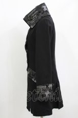 画像2: h.naoto Blood / ジャガード切替コート  ブラック H-26-05-19-042-HN-CO-KB-ZH (2)