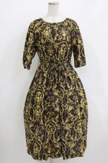 画像1: Jane Marple Dans Le Salon / Marie Antoinette drawstring sleeve dress M ブラウン H-26-05-19-009-JM-OP-AK-ZH (1)