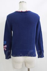 画像2: Jane Marple / リボンモチーフの編み込みカーディガン M ブルー H-26-05-19-024-JM-TO-AK-ZH (2)