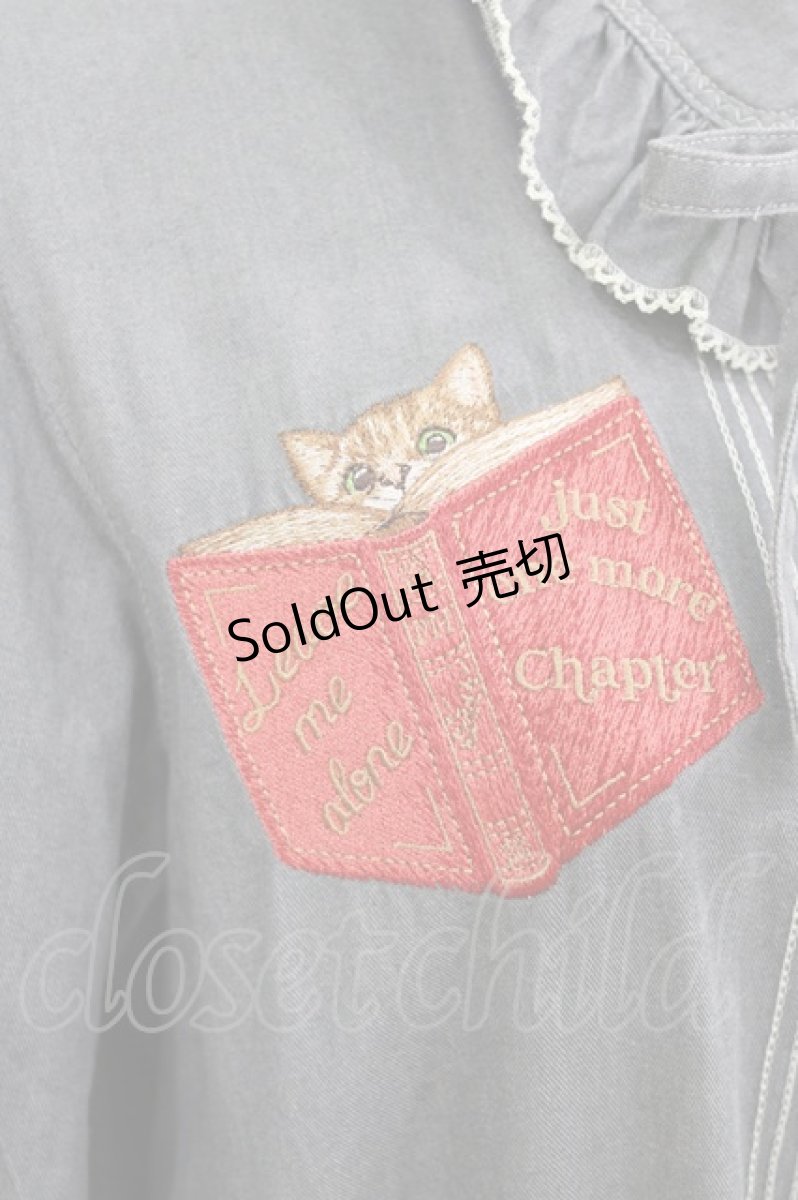 画像4: PINK HOUSE / 書斎の猫たち刺繍入りデニムワンピース Free グレー H-26-05-20-024-LO-OP-NS-ZH (4)