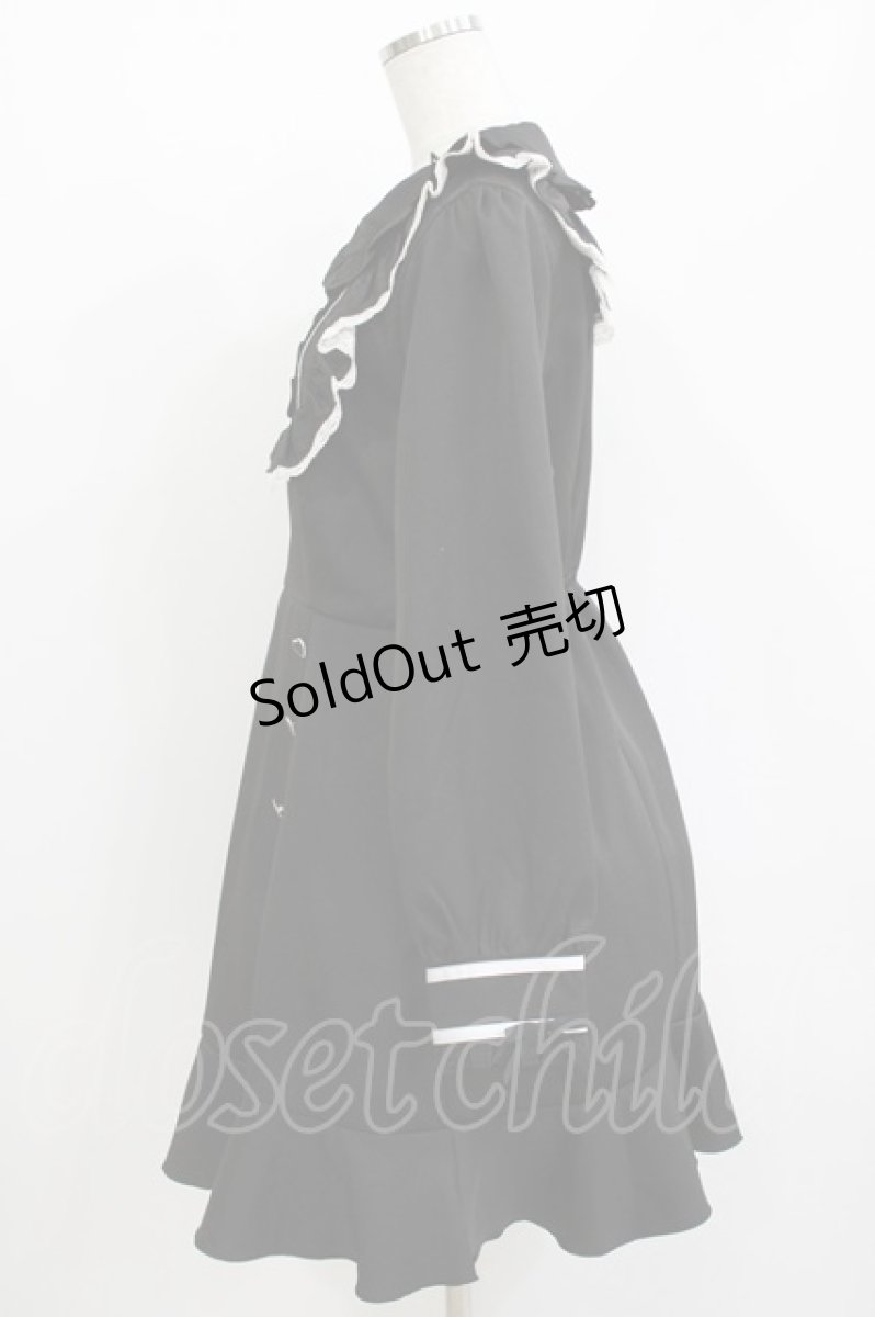 画像2: DearMyLove / ヨークフリルハートビジューリボンフレアワンピース 3L ブラック H-26-05-20-030-GO-OP-NS-ZH (2)