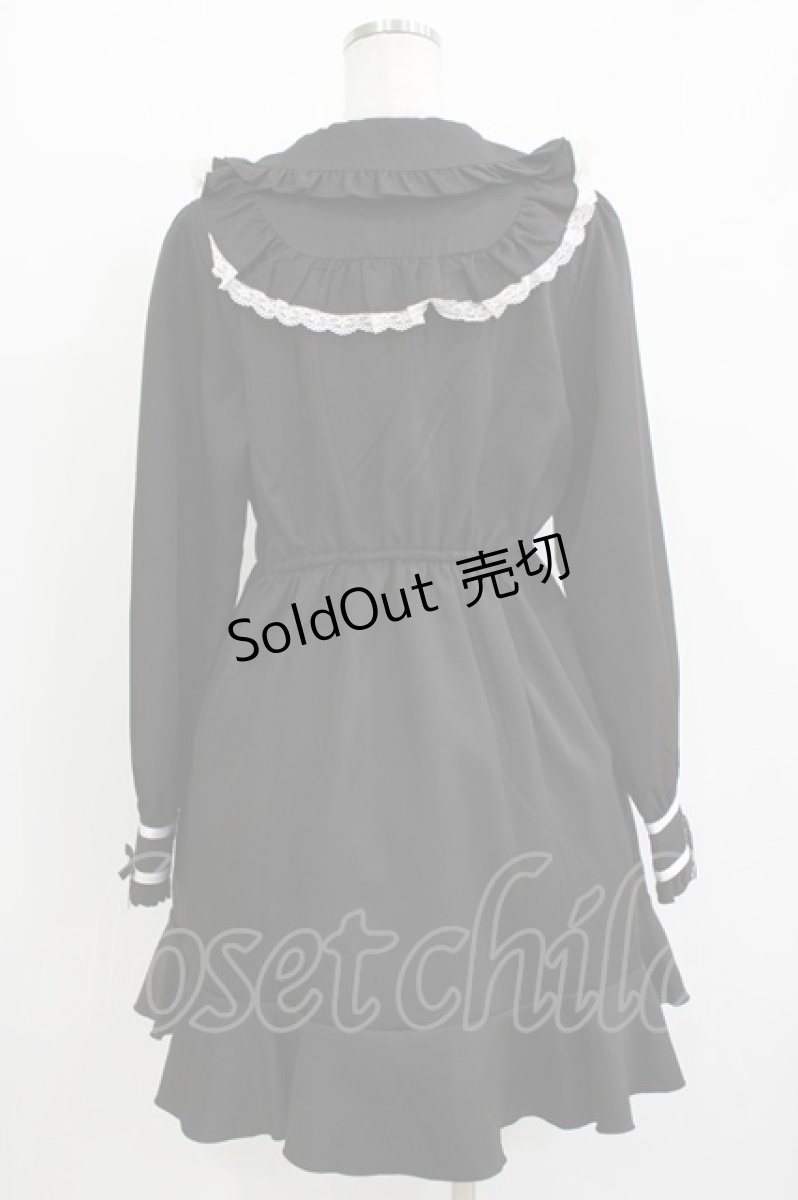 画像3: DearMyLove / ヨークフリルハートビジューリボンフレアワンピース 3L ブラック H-26-05-20-030-GO-OP-NS-ZH (3)