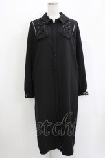 画像1: DearMyLove / レースアップ オフショルジップワンピース LL/ロング ブラック H-26-05-20-033-GO-BL-NS-ZH (1)