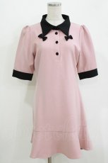画像1: pium / フェミニンペプラムワンピース M ピンク H-26-05-20-034-LO-OP-NS-ZH (1)