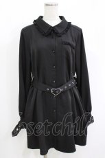 画像1: DearMyLove / ハートベルトレースシャツワンピ 3L ブラック H-26-05-20-035-GO-OP-NS-ZH (1)