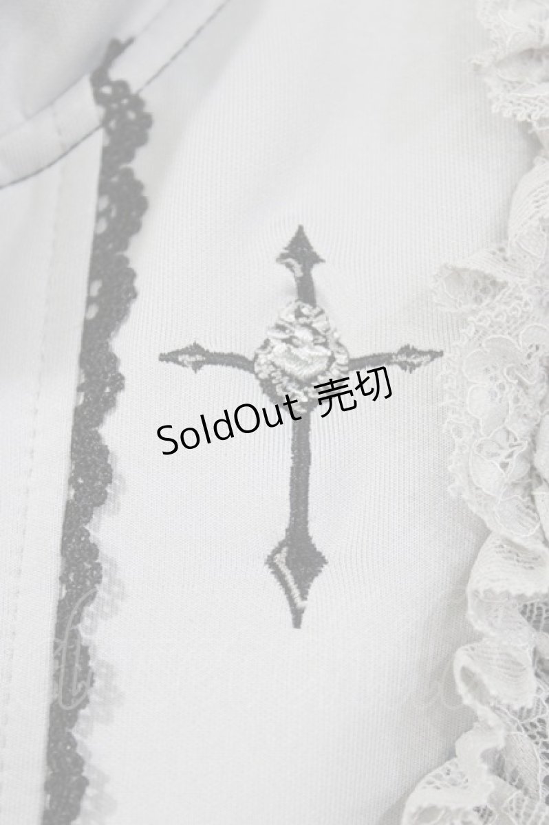 画像4: DearMyLove / 十字架刺繍フリルシスタージャージワンピース 3L/チュニック丈 ブラック/グレー H-26-05-20-036-GO-OP-NS-ZH (4)