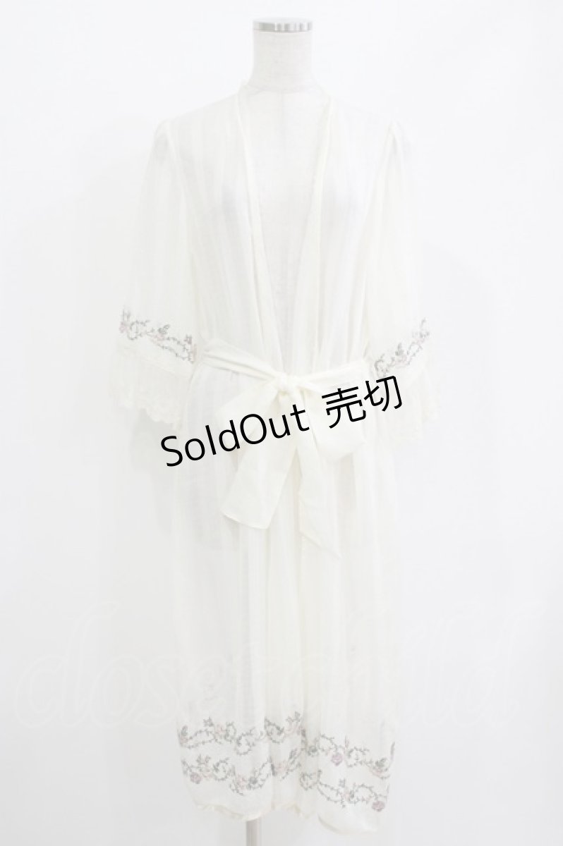画像1: axes femme / ミュルーズ刺繍シアーガウン M 生成り H-26-05-20-047-AX-TO-NS-ZH (1)