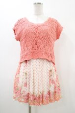 画像1: LIZ LISA / ドット花柄ワンピース 0 オフ/コーラル H-26-05-20-1026-LO-OP-NS-ZH (1)
