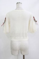 画像3: axes femme / ブーケ刺繍ショートカーデ M オフ H-26-05-20-052-AX-TO-NS-ZH (3)
