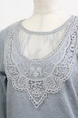 画像3: axes femme / モチーフレースジャガードカットプルオーバー M ブルー H-26-05-20-058-AX-TO-NS-ZH (3)