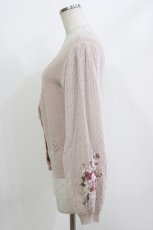 画像2: axes femme / ブーケ刺繍×チュール袖カーディガン M ピンク H-26-05-20-064-AX-TO-NS-ZH (2)