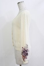 画像2: axes femme / ブーケ刺繍×チュール袖カーディガン M 生成り H-26-05-20-065-AX-TO-NS-ZH (2)
