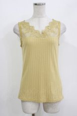 画像1: axes femme / 繊細レースタンク M イエロー H-26-05-20-072-AX-TO-NS-ZH (1)
