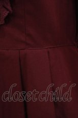 画像5: axes femme / ブローチ付ブロッキングワンピース M ワイン H-26-05-20-008-AX-OP-NS-ZH (5)