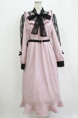 画像1: DearMyLove / レース切替ワンピース L/ロング丈 ピンク/ブラック H-26-05-20-010-GO-OP-NS-ZH (1)