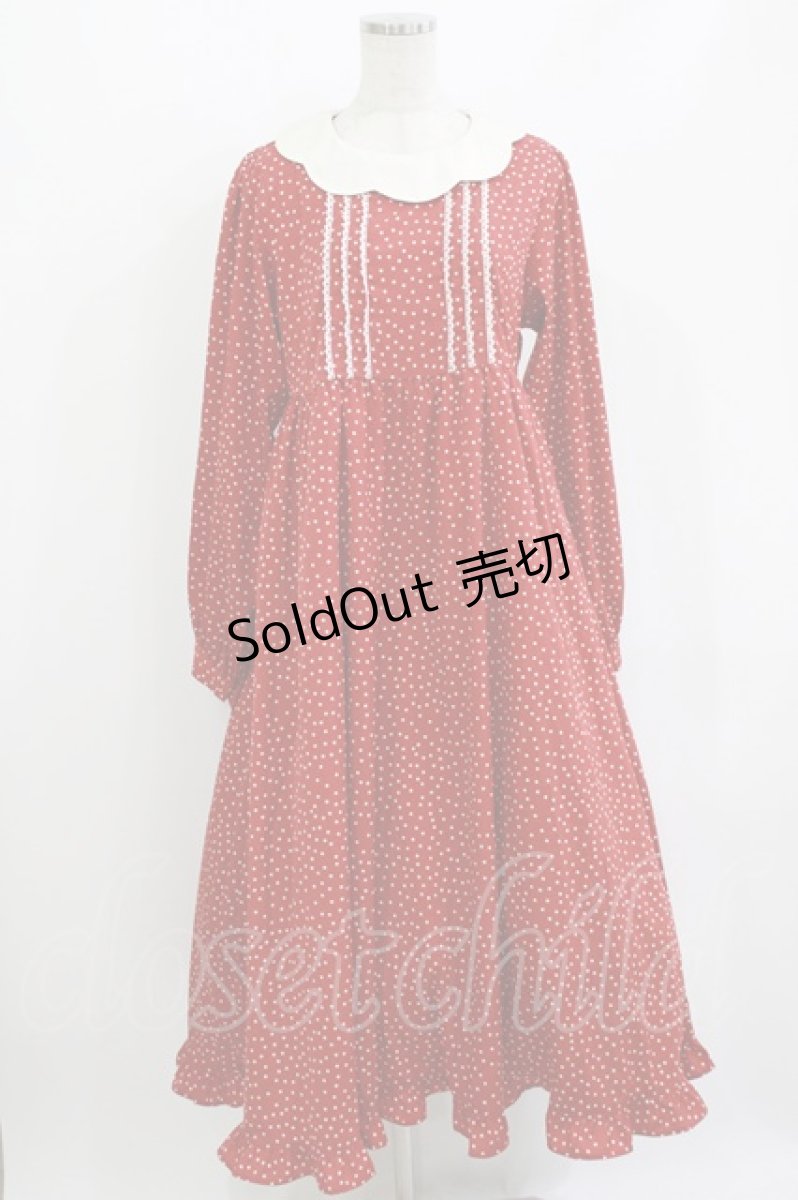 画像1: m petit by misako / マロンクリーム/ドットワンピース L レッド H-26-05-20-014-LO-OP-NS-ZH (1)