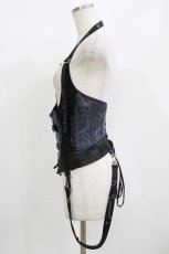 画像2: Qutie Frash / ホルターコルセット  紺×黒 H-26-05-21-036-QU-TO-AK-ZH (2)