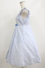 画像2: Emily Temple cute / ストライプノースリーブワンピース  サックス H-26-05-21-003-ET-OP-AK-ZH (2)