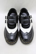 画像1: Dr.Martens （Getta Grip） / Adena II Mary Jane Flat Shoes UK3(約22.0cm?22.5cm) 黒×白 H-26-05-21-071-PU-SH-AK-ZH (1)