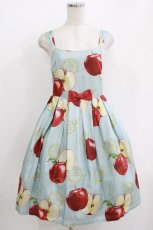 画像1: Emily Temple cute / Apple Stampノースリーブワンピース  グリーンアップル H-26-05-21-006-ET-OP-AK-ZH (1)
