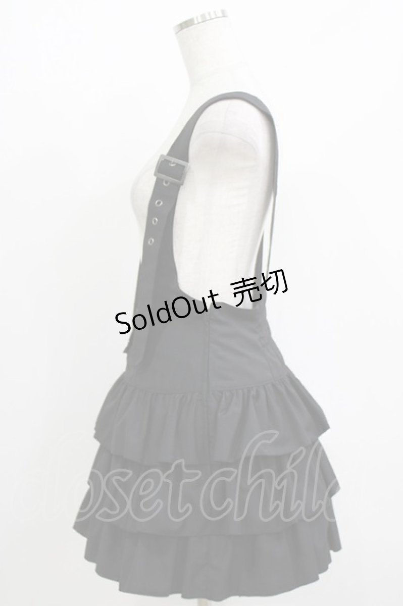画像2: PEACE NOW / サロペットフリルスカート M 黒 H-26-05-21-019-PU-SK-AK-ZH (2)