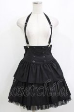 画像1: PEACE NOW / サス付きティアードスカート M 黒 H-26-05-21-020-PU-SK-AK-ZH (1)
