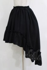 画像2: MARBLE / 前短・後長ロングスカート  黒 H-26-05-21-021-GO-SK-AK-ZH (2)