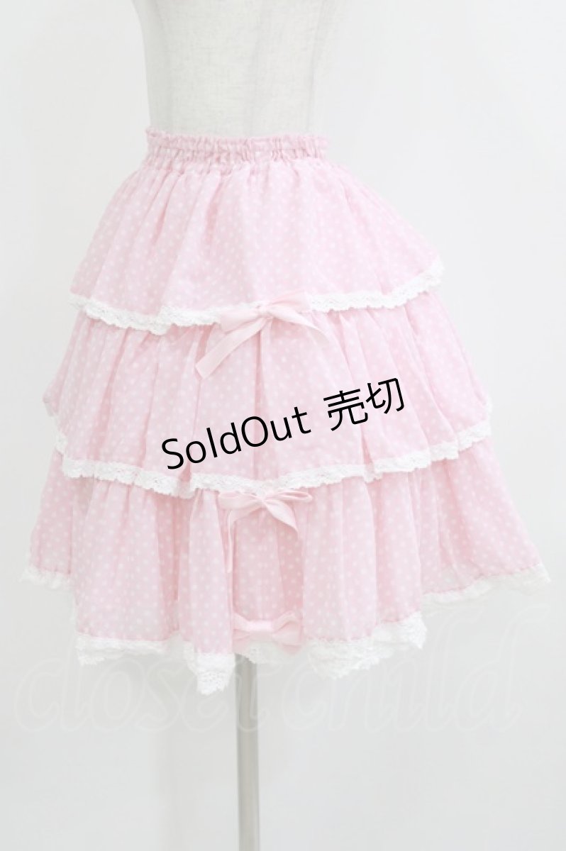画像2: BABY,THE STARS SHINE BRIGHT / シフォンドットティアードスカート Free ピンク H-26-05-22-032-BA-SK-NS-ZH (2)