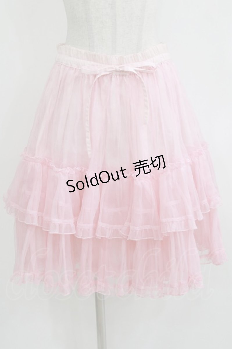 画像1: metamorphose / オーガンジーフリルパニエ Free ピンク H-26-05-22-036-ME-SK-NS-ZH (1)