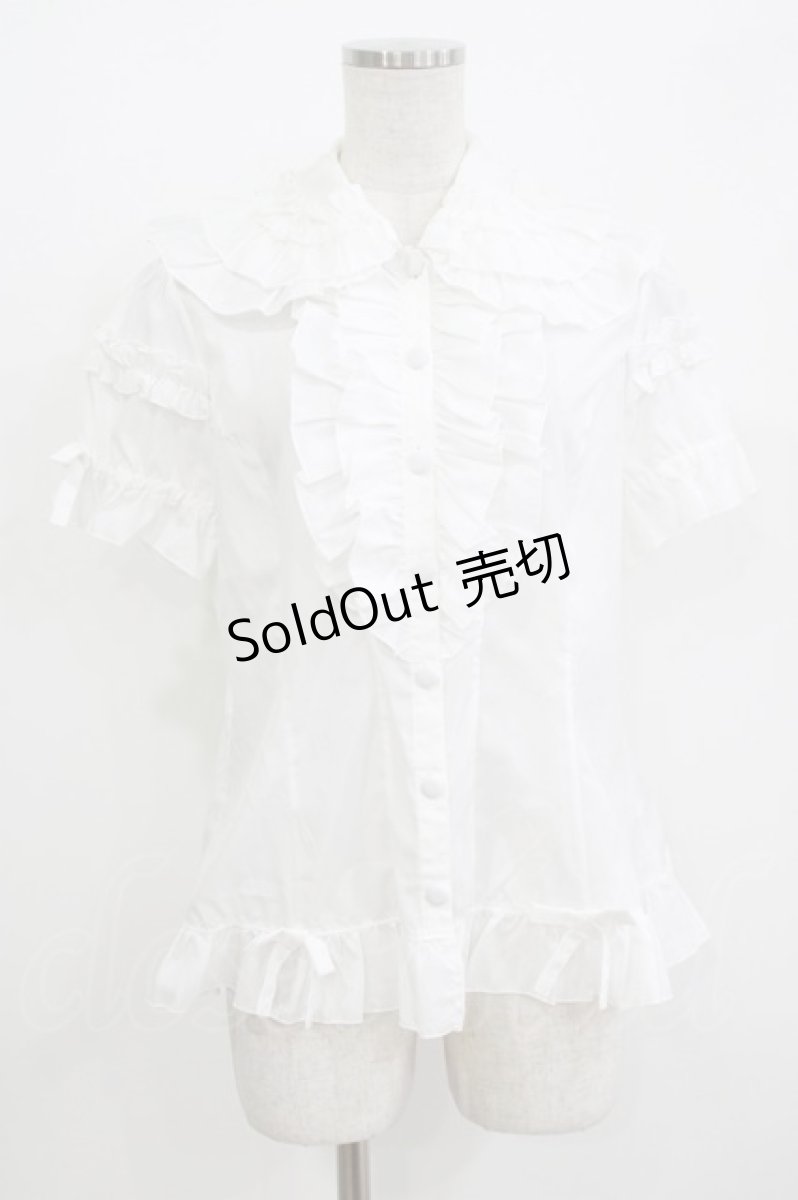 画像1: metamorphose / シャーリングフリルブラウス Free オフ H-26-05-22-043-ME-BL-NS-ZH (1)