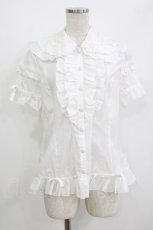 画像1: metamorphose / シャーリングフリルブラウス Free オフ H-26-05-22-043-ME-BL-NS-ZH (1)