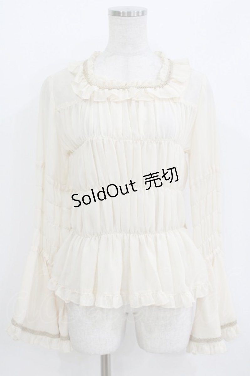 画像1: metamorphose / シフォンギャザーラッパ袖ブラウス Free 生成り H-26-05-22-051-ME-BL-NS-ZH (1)