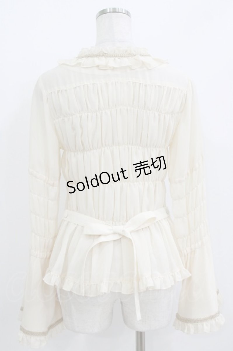 画像3: metamorphose / シフォンギャザーラッパ袖ブラウス Free 生成り H-26-05-22-051-ME-BL-NS-ZH (3)