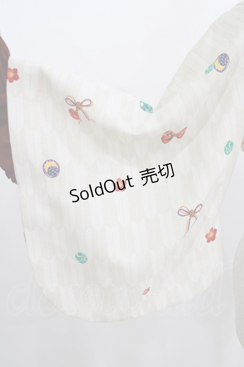 画像3: metamorphose / 春告げ鳥の恋うらら着物袖ボレロ Free オフ白/ボルドー H-26-05-22-057-ME-TS-NS-ZH (3)