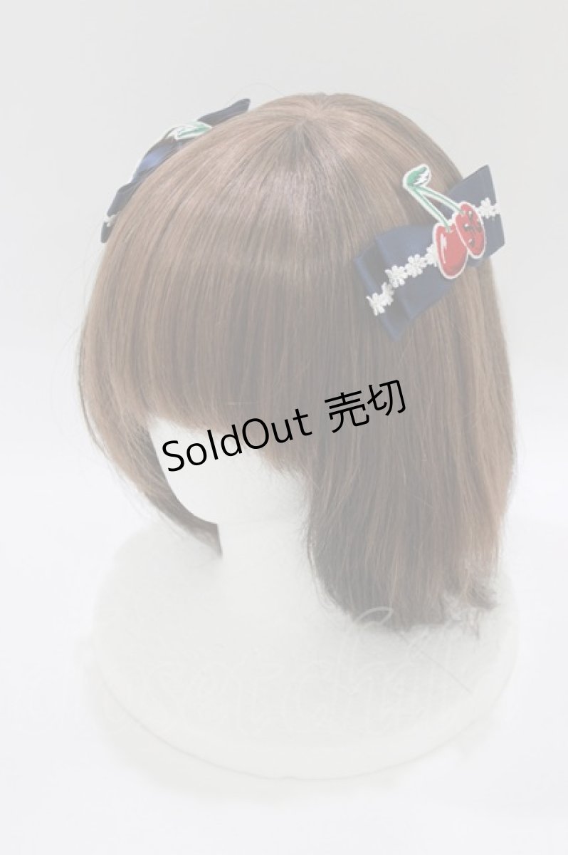 画像1: metamorphose / チェリーワッペンヘアコーム（2個Set）  ネイビー H-26-05-22-072-ME-AC-NS-ZH (1)
