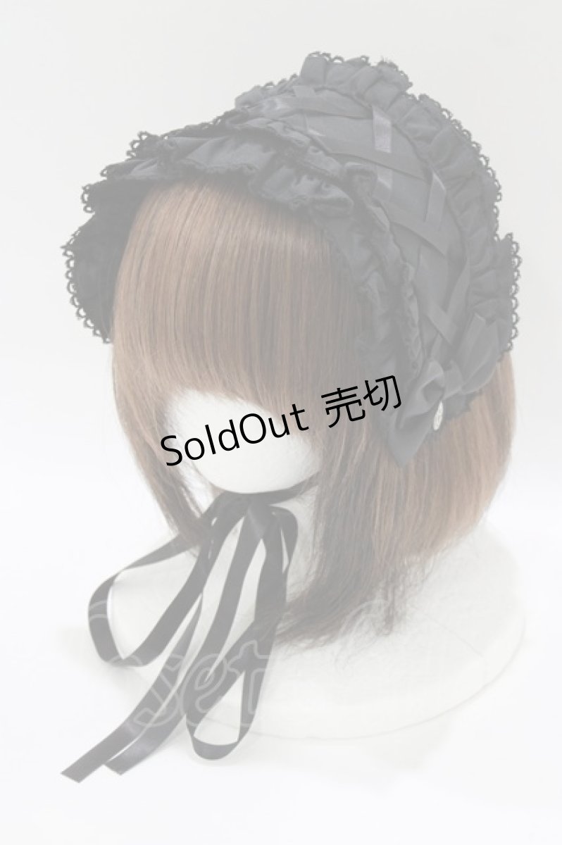 画像1: metamorphose / レースアップフリルヘッドドレス  ブラック H-26-05-22-074-ME-AC-NS-ZH (1)