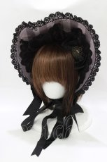 画像1: ALICE and the PIRATES / Rosy night’s Masquerade柄ボンネット Free グレー H-26-05-22-078-PA-AC-NS-ZH (1)