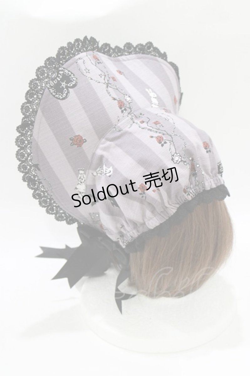 画像2: ALICE and the PIRATES / Rosy night’s Masquerade柄ボンネット Free グレー H-26-05-22-078-PA-AC-NS-ZH (2)