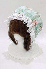 画像1: Enchantlic Enchantilly / おやすみ猫ちゃんナイトキャップ  ミント H-26-05-22-079-LO-AC-NS-ZH (1)