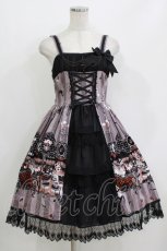 画像1: ALICE and the PIRATES / Rosy night’s Masquerade柄ジャンパースカートII Free グレー H-26-05-22-020-PA-OP-NS-ZH (1)