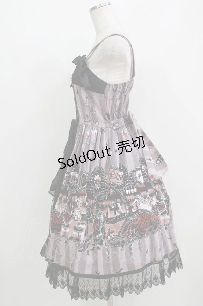 画像2: ALICE and the PIRATES / Rosy night’s Masquerade柄ジャンパースカートII Free グレー H-26-05-22-020-PA-OP-NS-ZH (2)