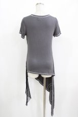 画像2: Sixh / メッシュ切替カットソー  グレー×黒 H-26-05-23-045-HN-TO-KB-ZH (2)