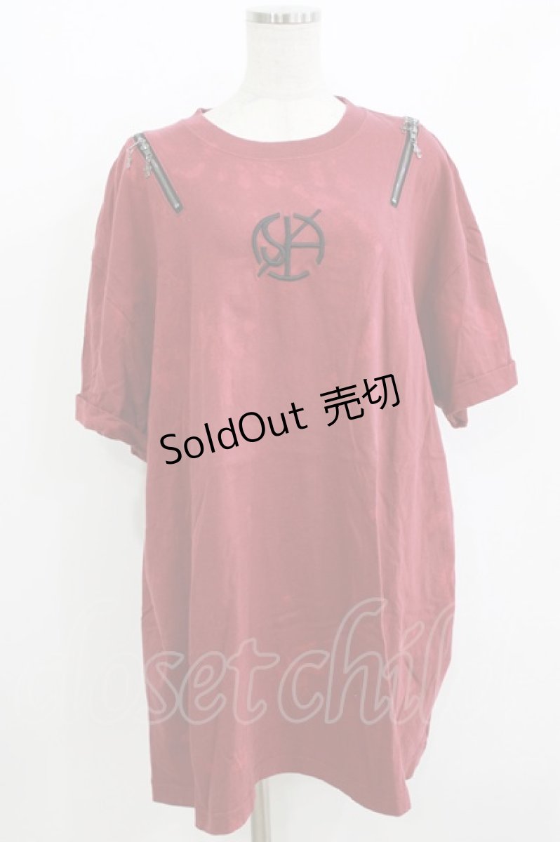 画像1: Desoro Works / Shoulder zip T-Shirt(Half) Tシャツ  レッド H-26-05-23-046-GO-TO-KB-ZH (1)