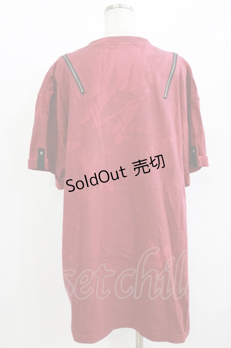画像2: Desoro Works / Shoulder zip T-Shirt(Half) Tシャツ  レッド H-26-05-23-046-GO-TO-KB-ZH (2)
