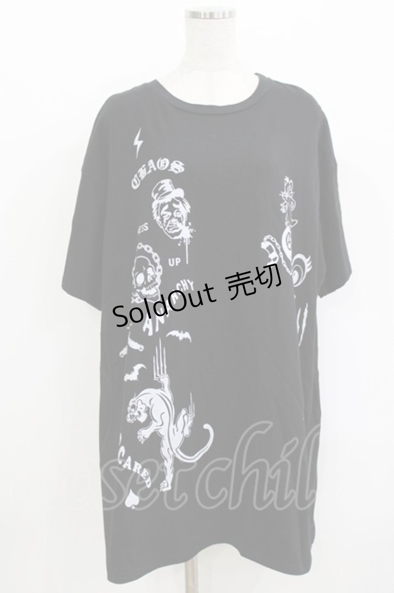 画像1: Candy Stripper / ANARCHYプリントTee  黒 H-26-05-23-047-PU-TO-KB-ZH (1)