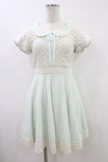 画像1: LIZ LISA / レース切替ワンピース 0 サックス H-26-05-23-1031-LO-OP-NS-ZH (1)
